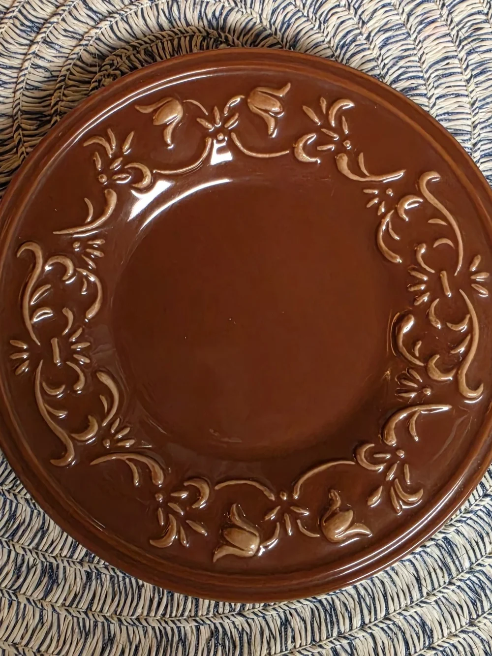 Yankee Candle Brown Floral Ceramic Shade With Saucer